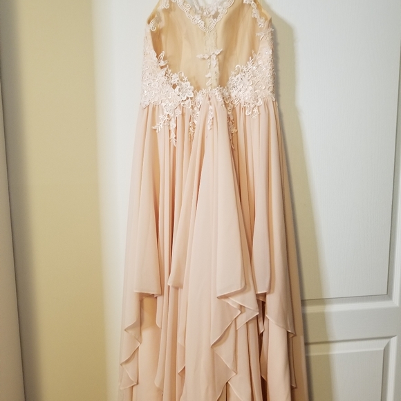 Salmon Pink Wedding Dress - Picture 4 of 5